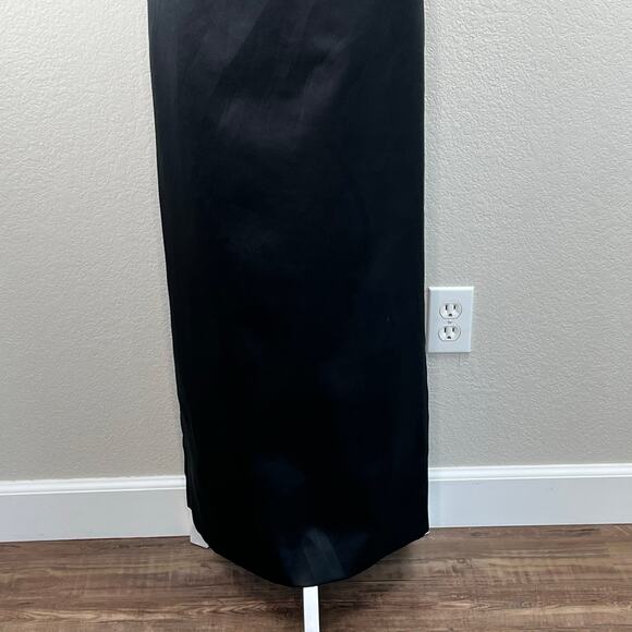 Bebe Moda Black Satin Sleeveless Twist Strap Square Neck Floor Length Gown XS/6 - Picture 6 of 13